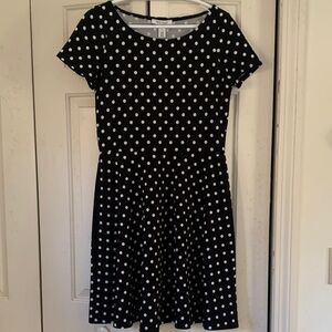 White House Black Market Black Dress with White Dots